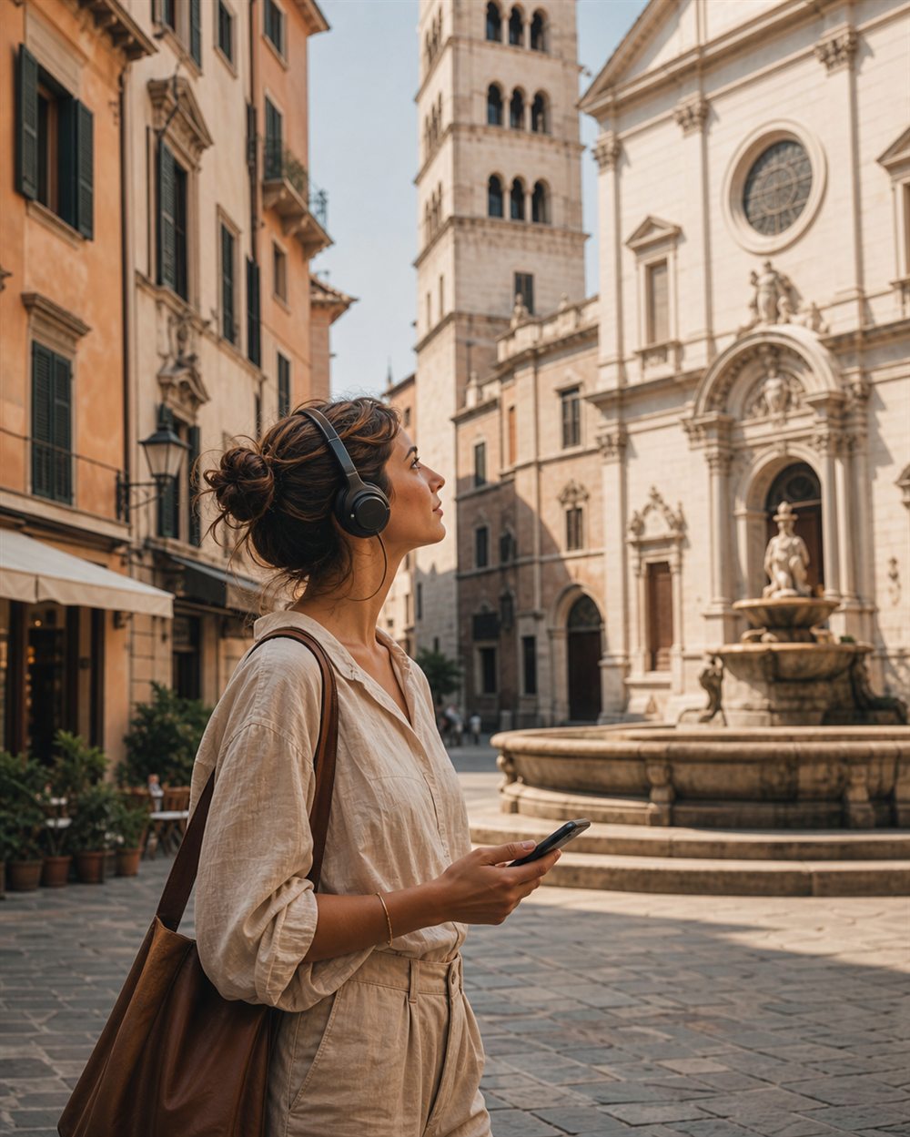 Percorso audio mostrato su un telefono in Italia