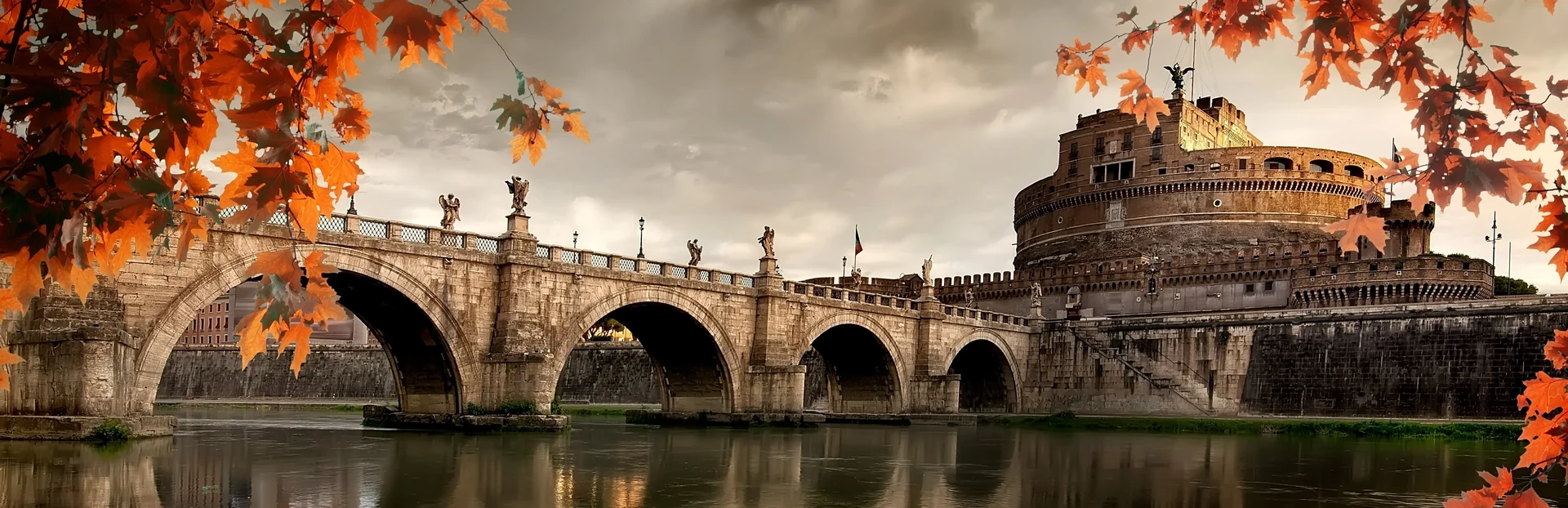 Ponte Sant'Angelo and Castel Sant'Angelo in Rome
